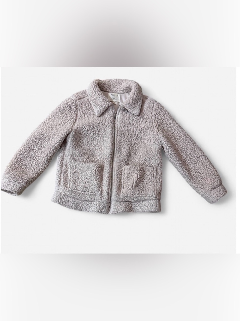 Ashley By 26 International Women Light Cream  Sherpa Puffer Jacket